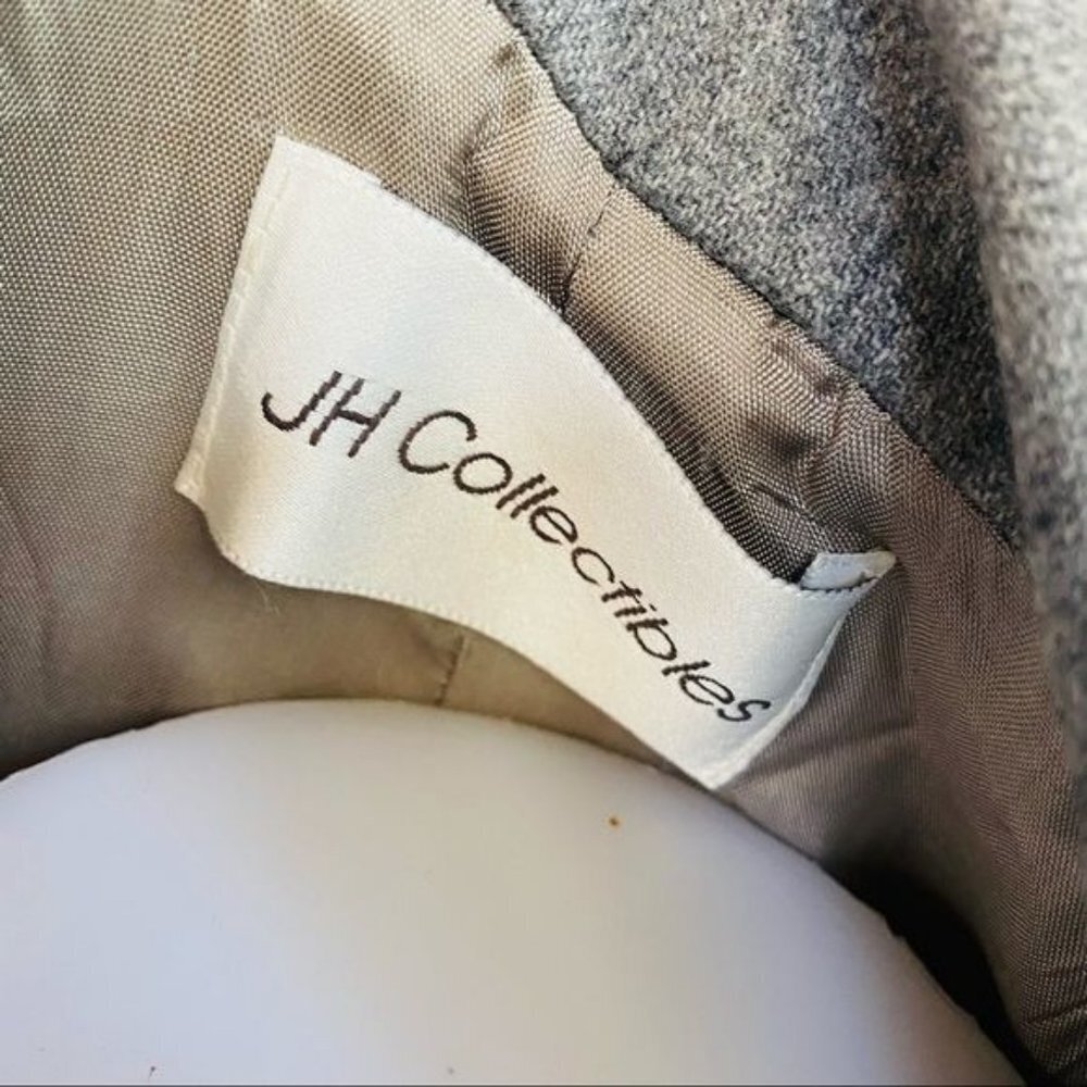 Vintage JH Collectibles Grey Blazer Single Button Gray Business Coat Size S - Picture 2 of 12